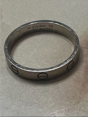Cartier Silver Hammered Love Ring with Screw Motif